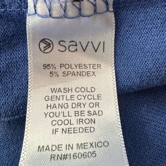 Savvi Blue Oversized Dolman Sleeve Blouse Size XS/SM - Picture 4 of 4